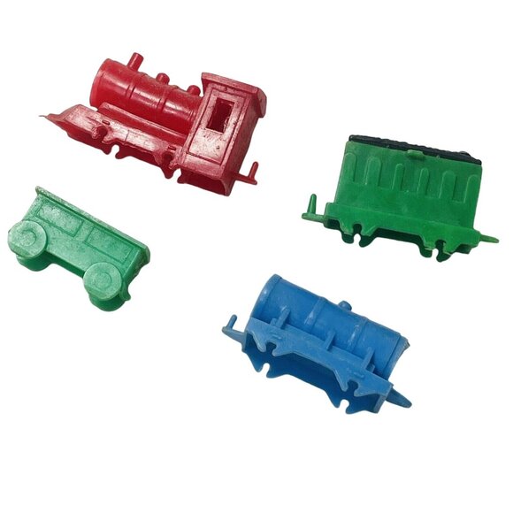 Toy Train Cars Plastic Giant Hong Kong Miniature Engine Coal Green Red Blue - Picture 2 of 16